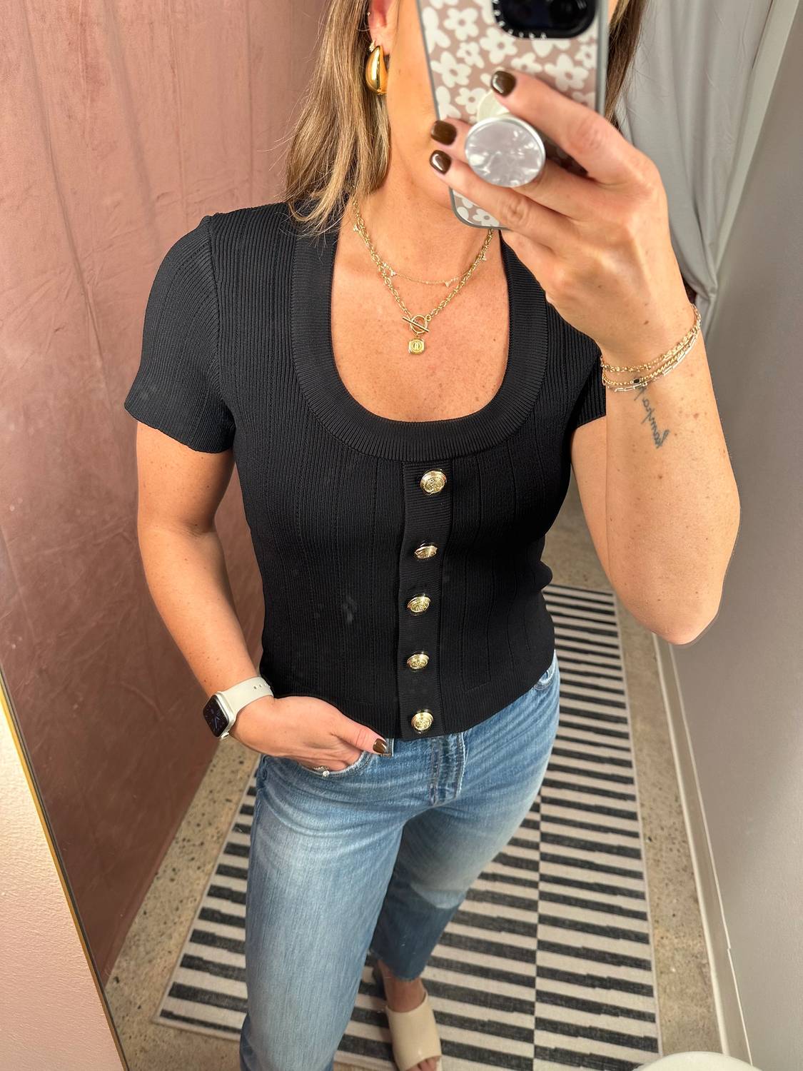 Endless Rose - Shank Button Knit Top