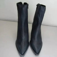 Free People Women's Livia Pointed Toe Side Zip Backlace Boots in faded black - women's shoe - alternate view