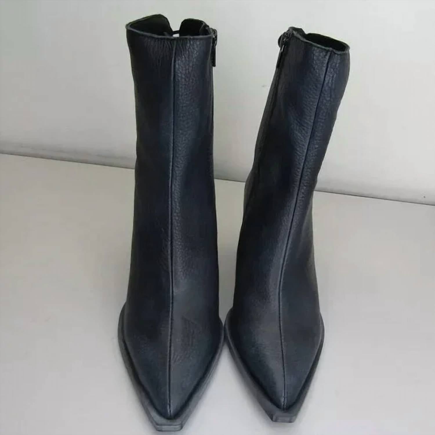 Free People Women's Livia Pointed Toe Side Zip Backlace Boots in faded black - women's shoe - alternate view