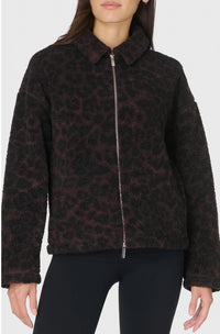 Sweaty Betty Plush Collared Fleece Jacket in leopard - women's jacket