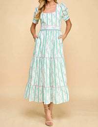 Tcec - Puff Sleeve Midi Dress