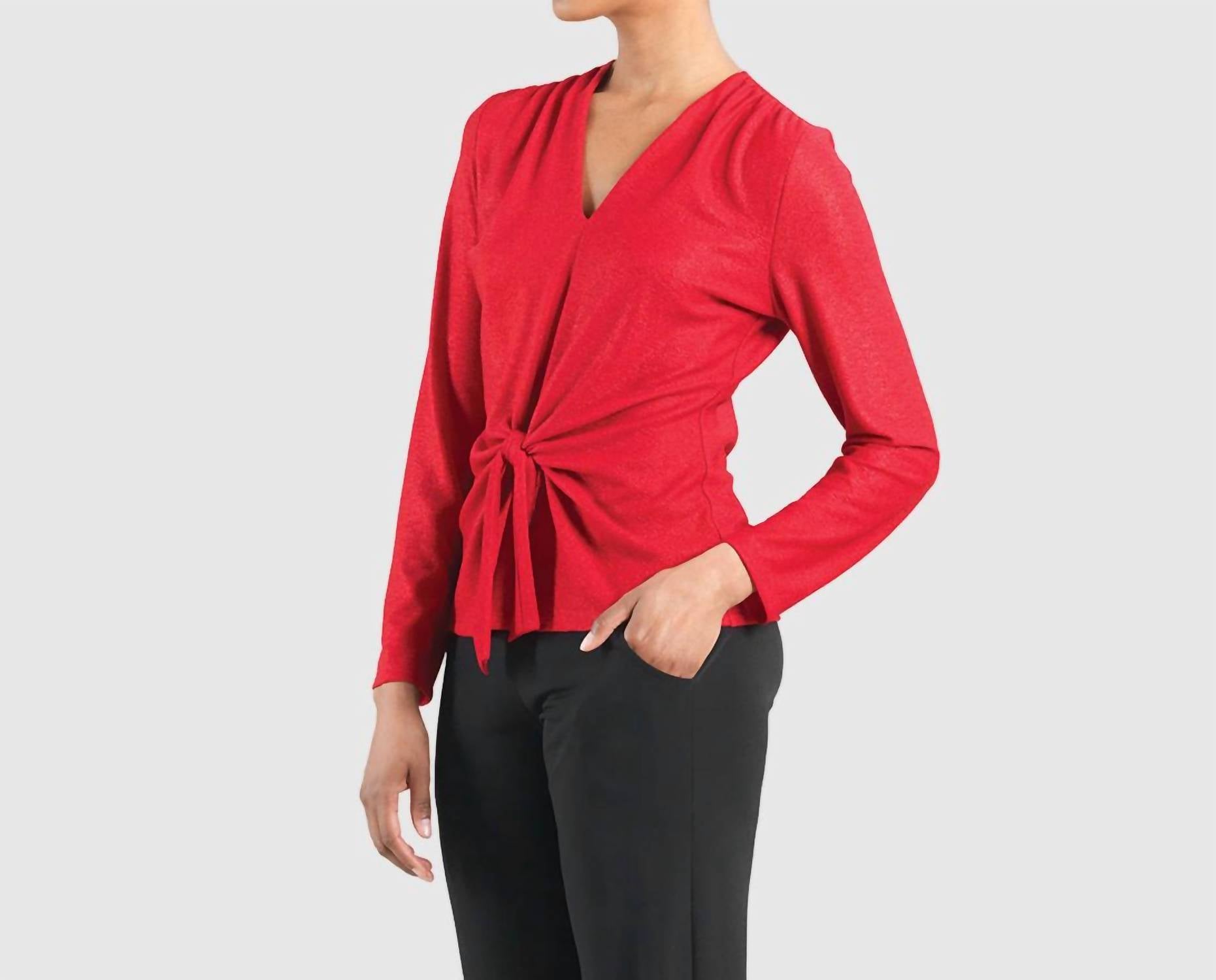 Clara Sunwoo - V-neck Center Front Tie Top