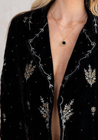 LOVESTITCH Beaded Velvet Blazer in black - women's jacket - alternate view