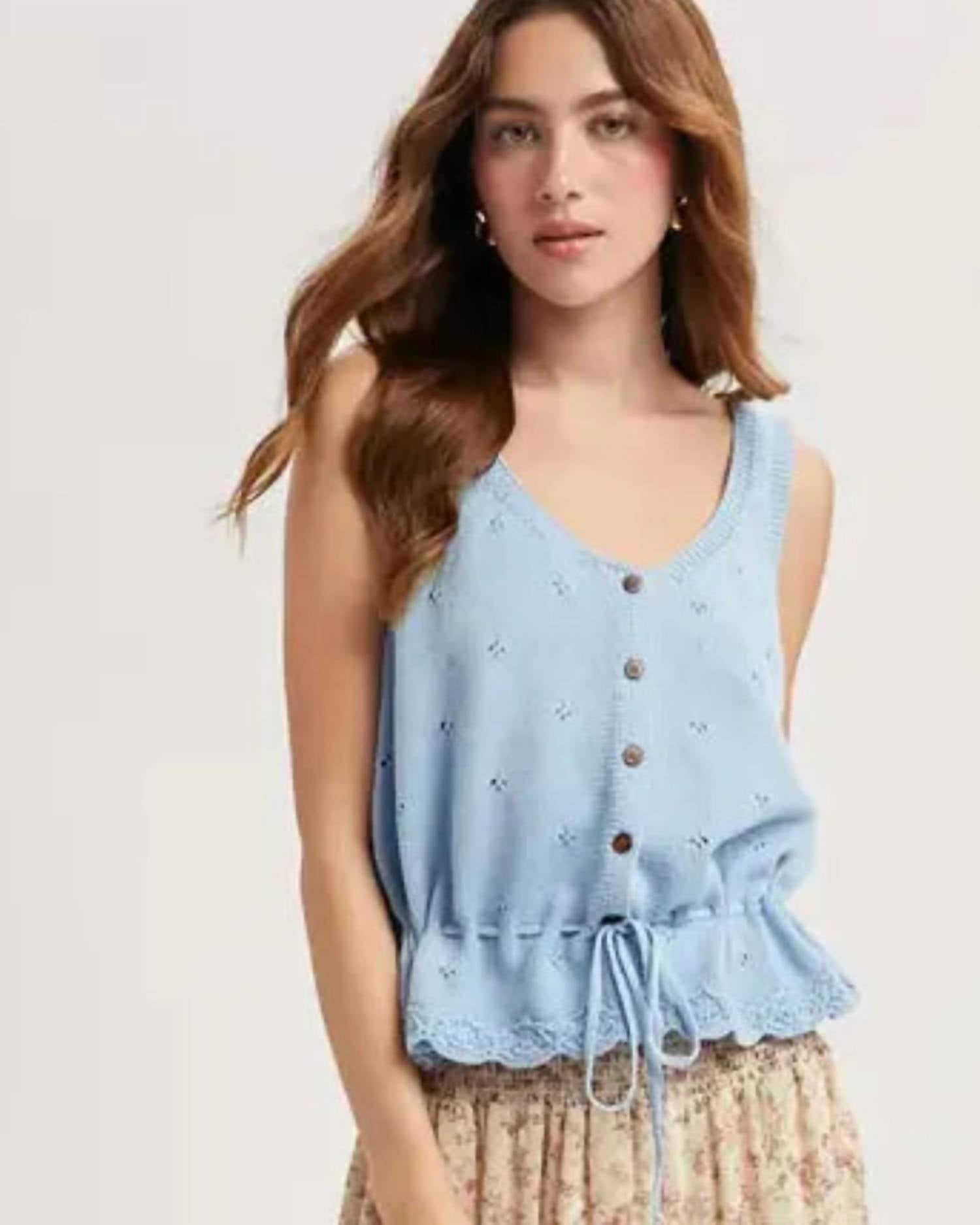 Wishlist - Jenna Scallop Hem Sweater Tank