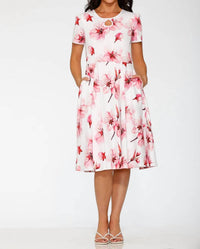 Orchid Bloom - Cotton Blend Swing Dress