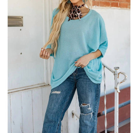 Andree By Unit - Crochet Oversized Relaxed Fit Poncho Top