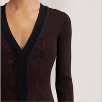 Reiss - Alma Craft-stitch Rib-knit Mini Dress