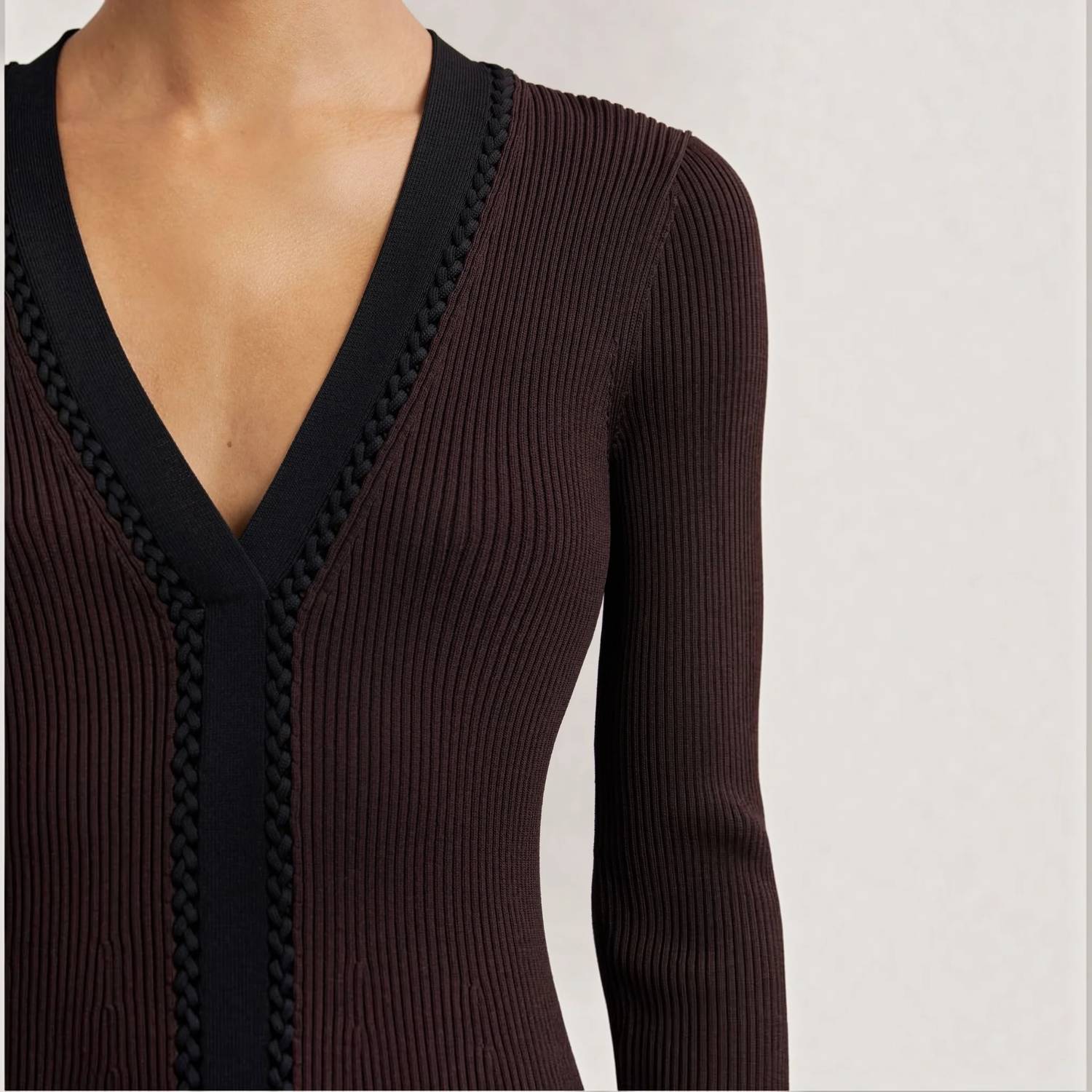 Reiss - Alma Craft-stitch Rib-knit Mini Dress