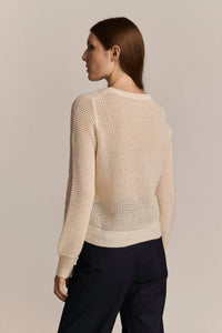 M.PATMOS Maria Mesh Pullover Sweater in ivory - women's sweater - alternate view