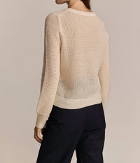 M.PATMOS Maria Mesh Pullover Sweater in ivory - women's sweater - detail view