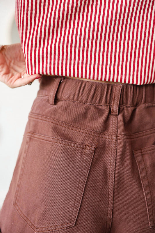 Entro - High Waist Twill Shorts
