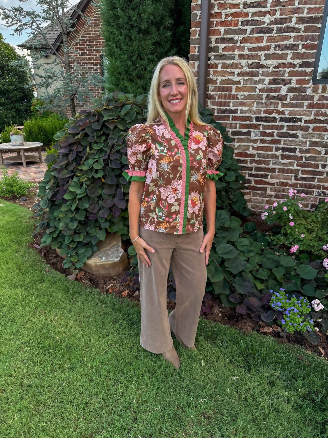 entro Wildflower Walk Top in multi - women's blouse - alternate view