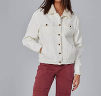 LOLA JEANS Women's River Oversized Trucker Denim Jacket in white - women's jacket