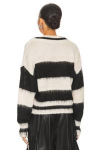 STEVE MADDEN Becca V-neck Cardigan in black multi - women's cardigan - view 4