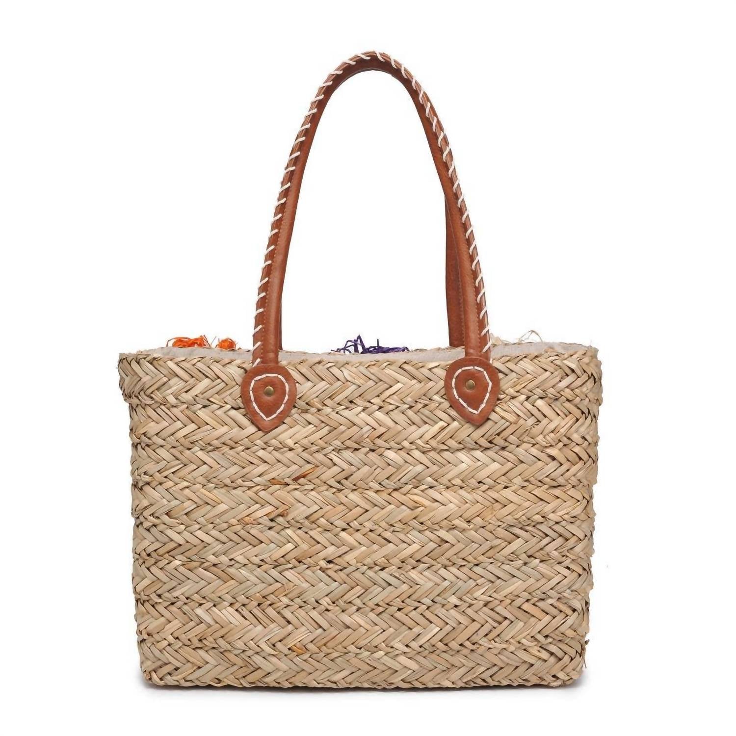 Urban Expressions - Women's Queenie Floral Straw Tote Bag