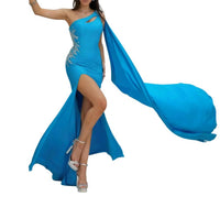 Terani Couture - Asymmetrical Bodycon Sleeveless Long Prom Dress