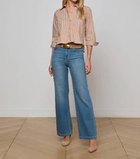 L'Agence - Women's Fawn Western Card Print Shirt