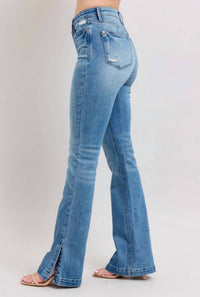 Judy Blue - Tummy Control Side Slit Slim Bootcut Jean