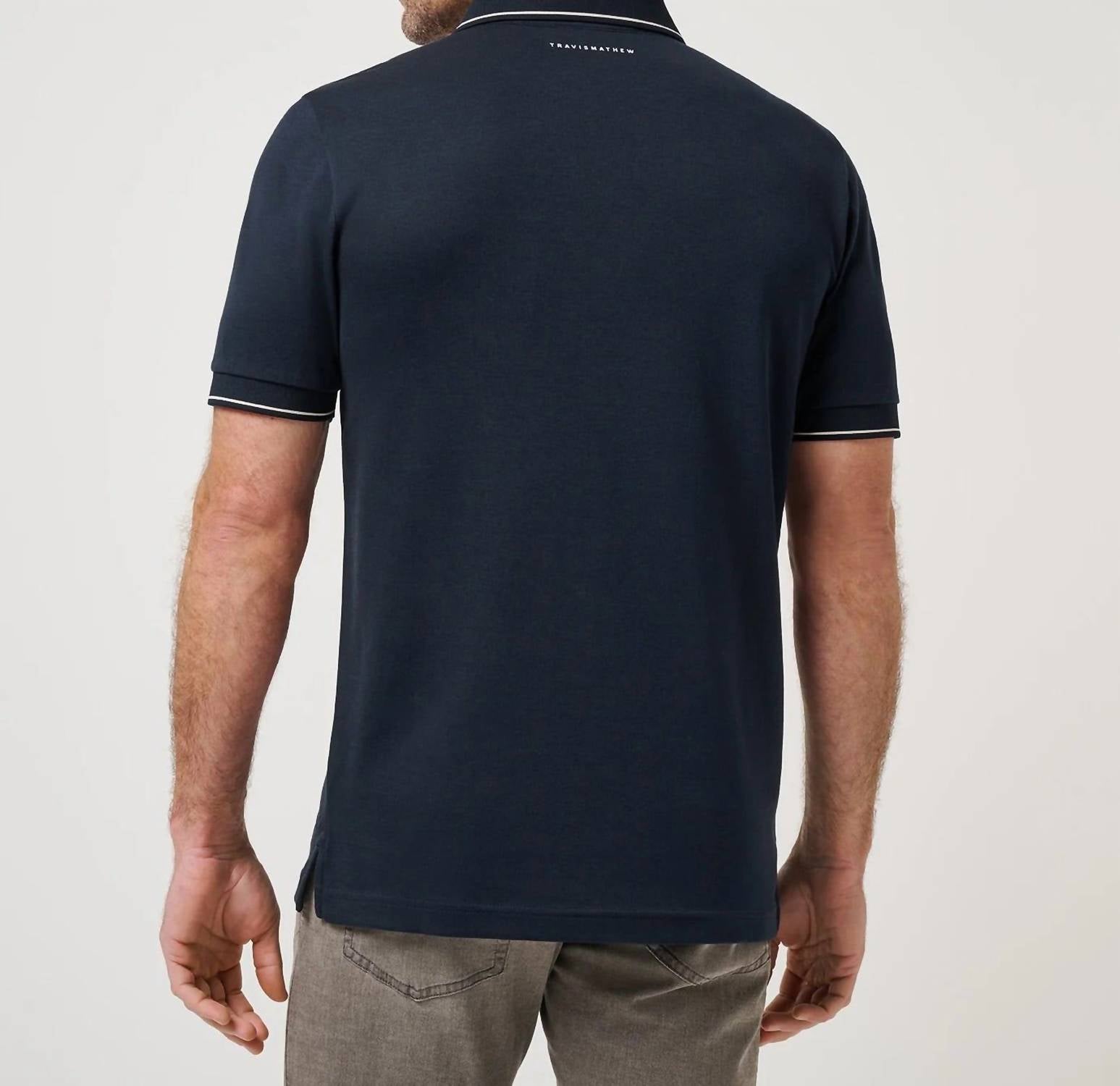 TravisMathew Happier Hour Polo in total eclipse - men's shirt - alternate view