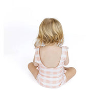 Emerson And Friends - Girl's Gingham Ruffle Front One Piece Swimsuit