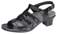 SAS Women's Allegro Heeled Comfort Sandal in black croc - women's sandal - alternate view