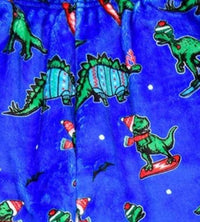 iScream Men's Holiday Dino Plush Pants in blue - men's pants - detail view