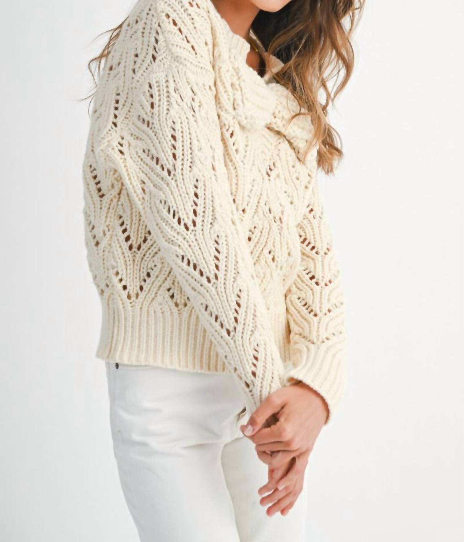 Mable - Front Big Bow Knit Sweater