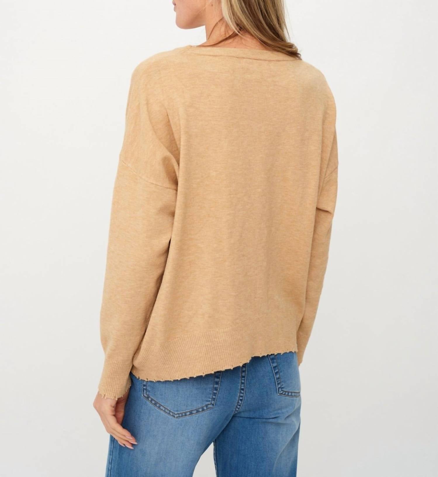 Six/Fifty - Angii Frayed Crewneck Top