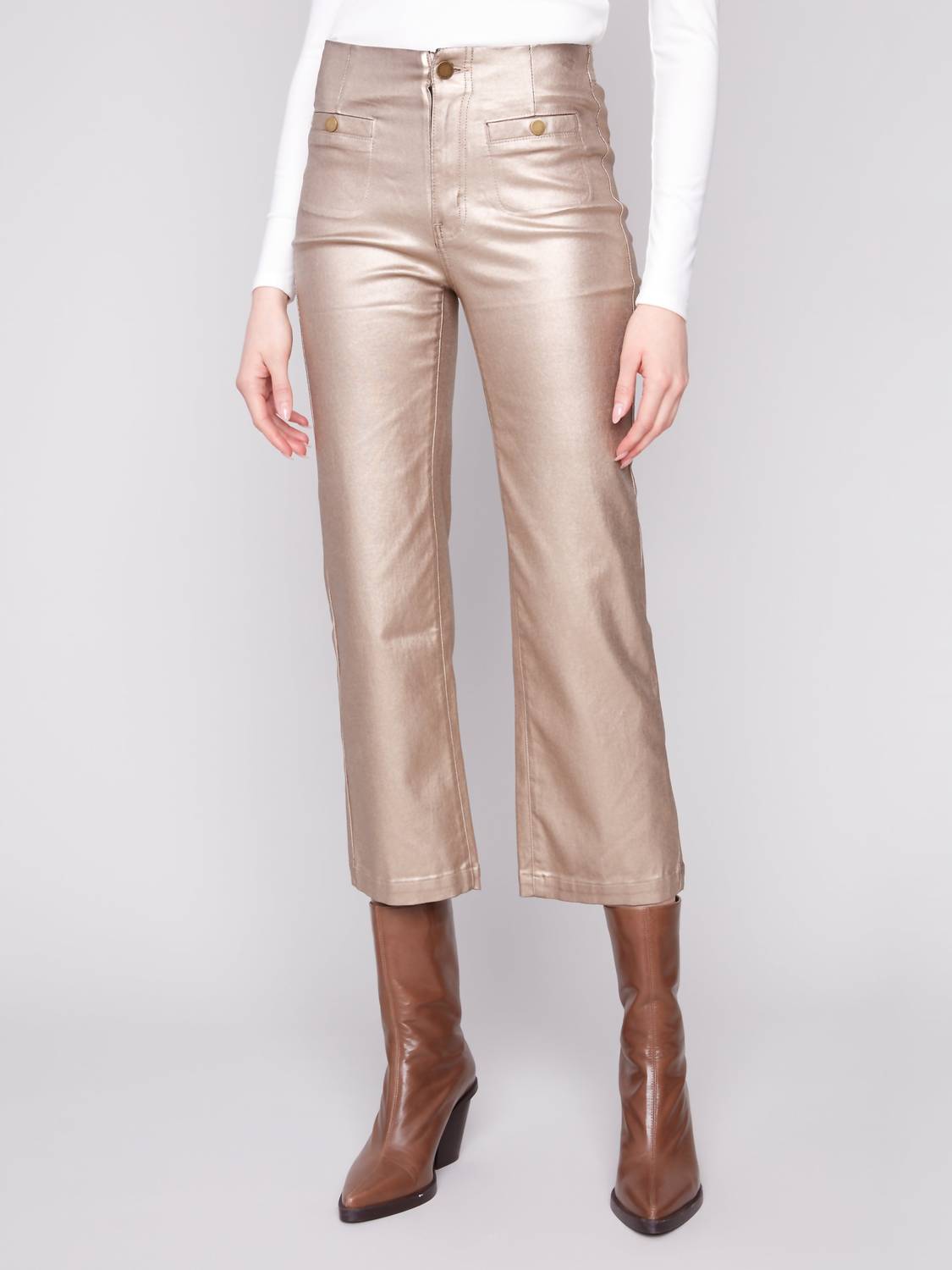 Charlie B - Metallic Wax Twill Pants