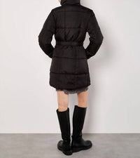 APRICOT Quilted Belted Coat in black - women's jacket - alternate view