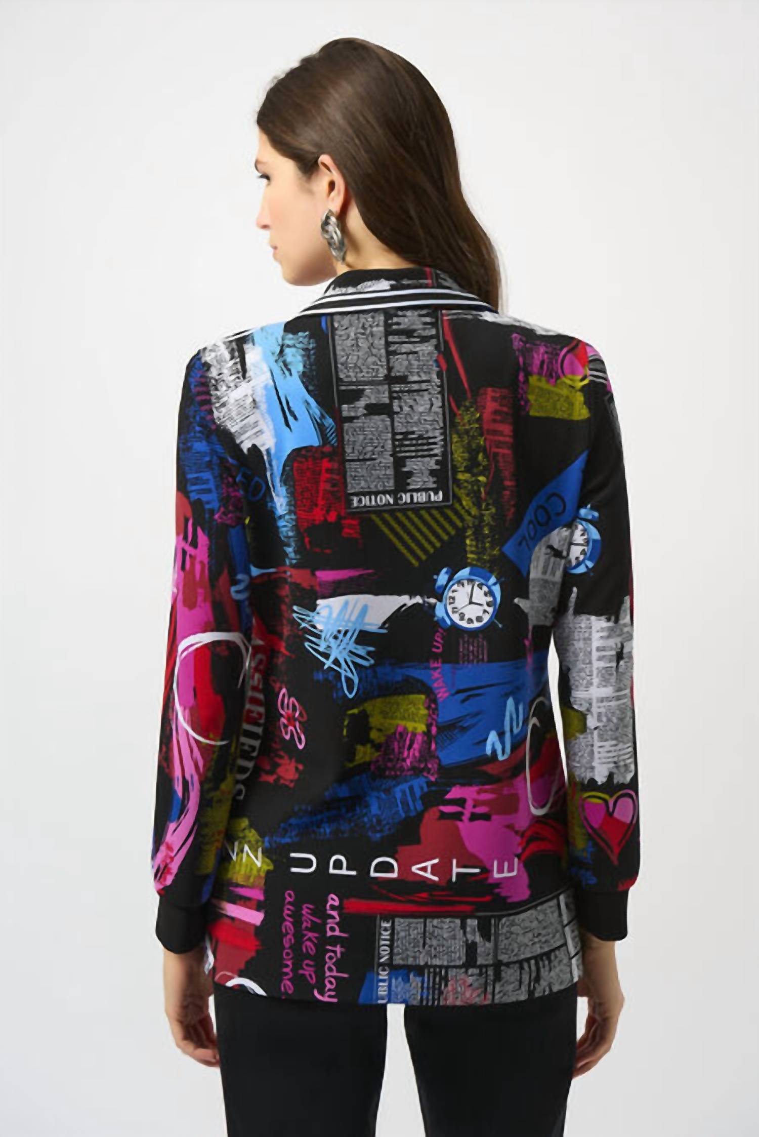 Joseph Ribkoff - Word Print Straight Blazer