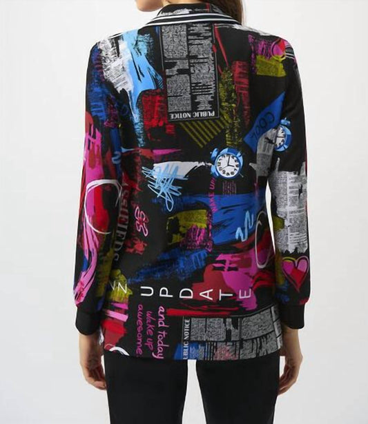 Joseph Ribkoff - Word Print Straight Blazer