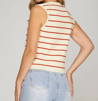 She + Sky - Harbor Sleveless Stripe Knit Vest