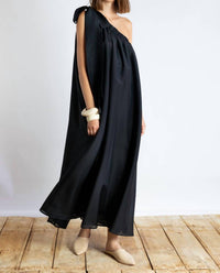 Psophia - Asymmetrical One-shoulder Maxi Dress