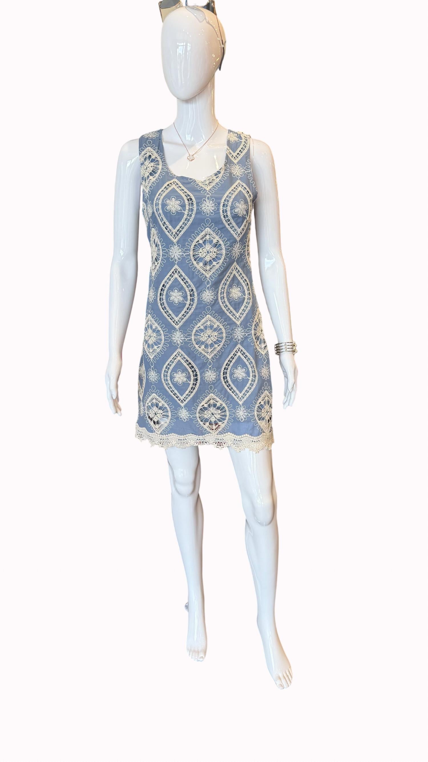 Zoe And Claire - Women's Embroidered Mini Shift Dress
