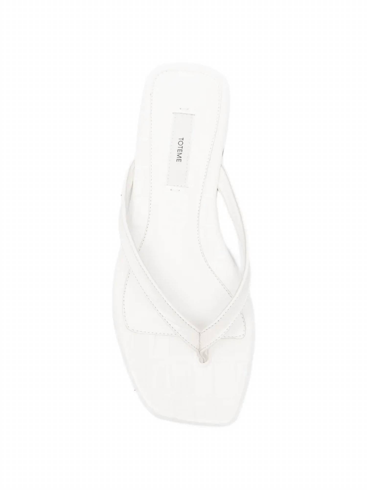 Toteme - Women's Croco-embossed Flip Flops