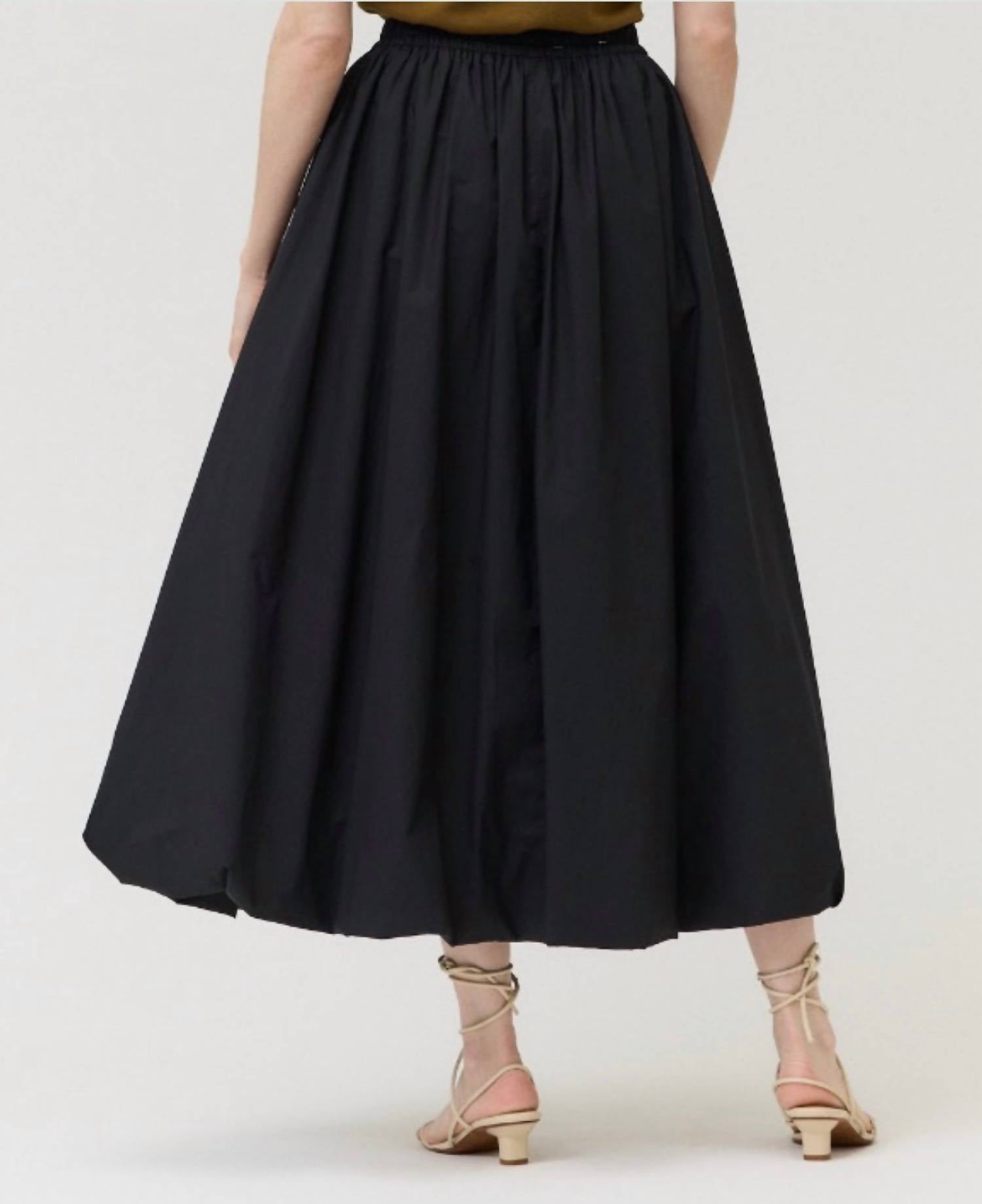 GRADE & GATHER BUBBLE MIDI SKIRT in black - women's skirt - alternate view