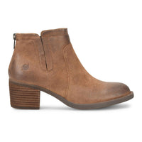 Born Women's Reece Block Heel Boots in light brown - women's shoe - detail view