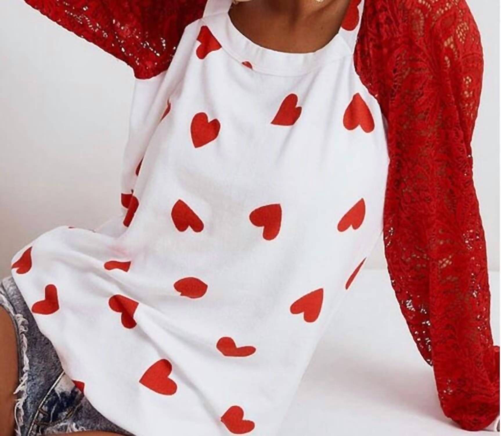 Bibi - Lace Heart Valentines Top