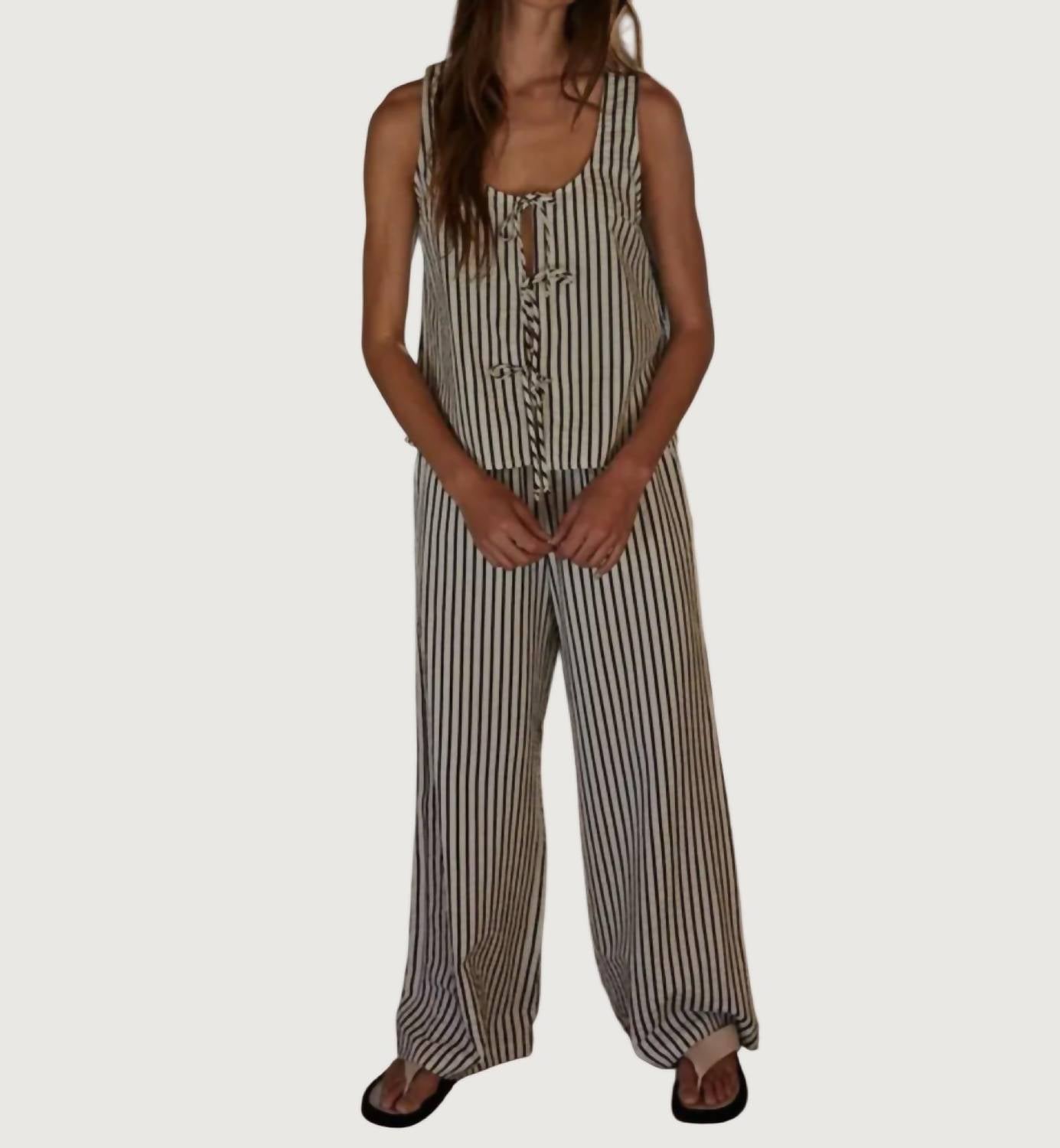 By Together - Nikola Striped Open Front Tie Top
