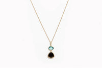 Avenue Chic - Women's Two Drop Oval Orchid Necklace