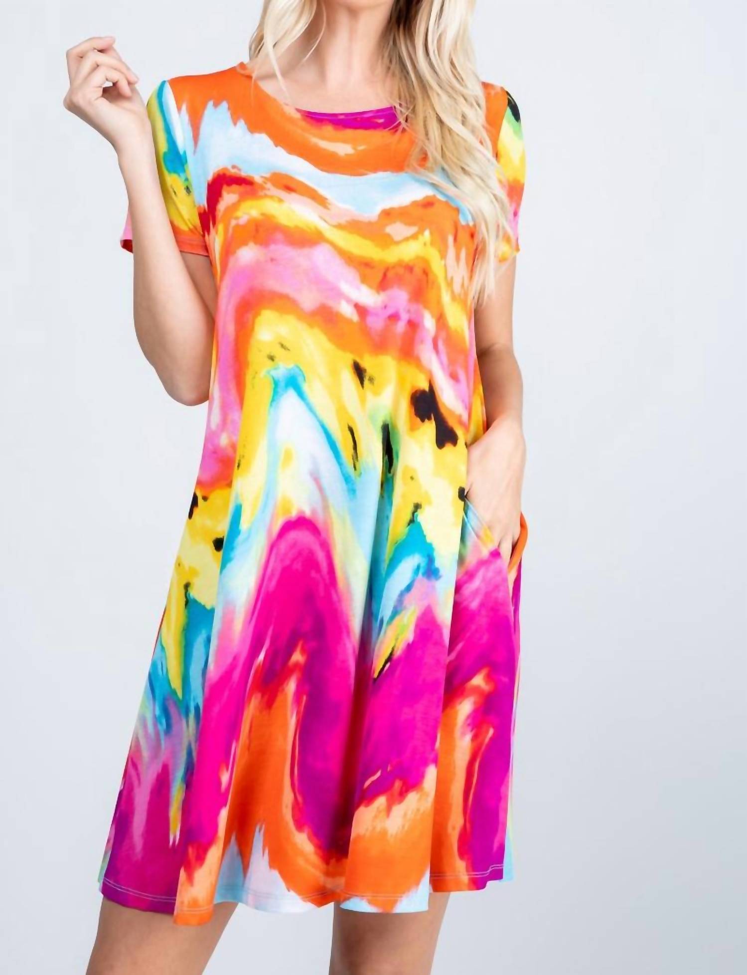 Heimish Usa - Swirling Sunset Swing Dress with Pockets