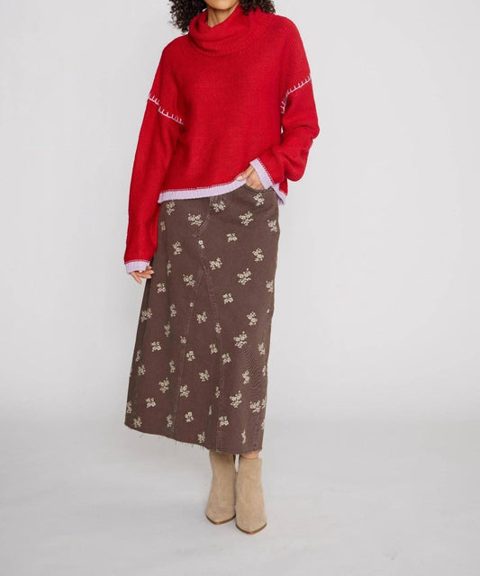 Driftwood - Cowl Neck Sweater with Contrast Stich