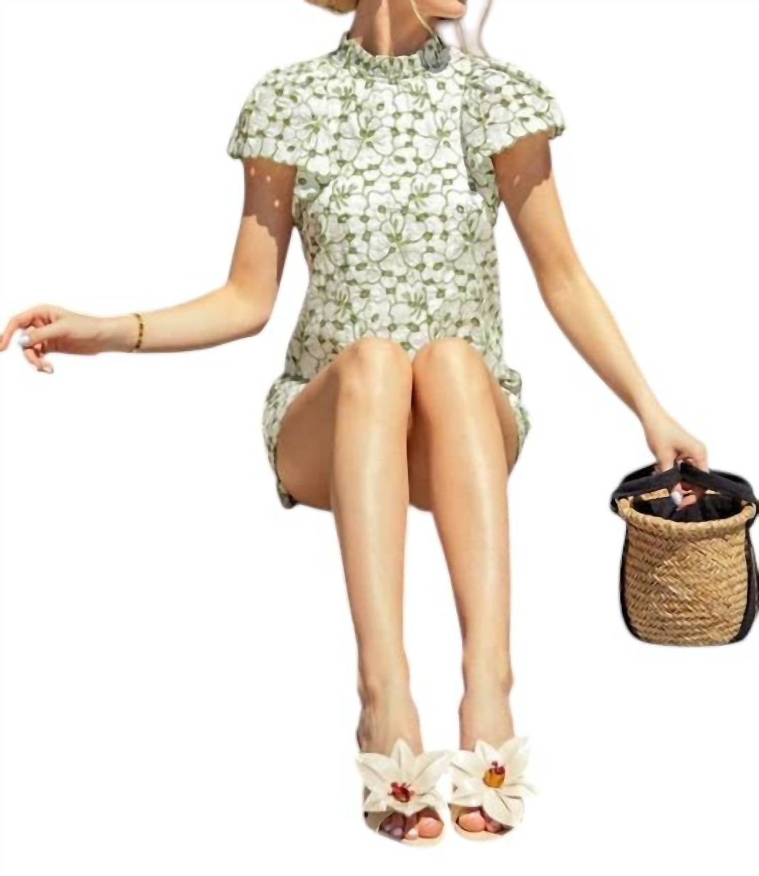 Glam - Chelsea Embroidered Eyelet Blouse & Short Set