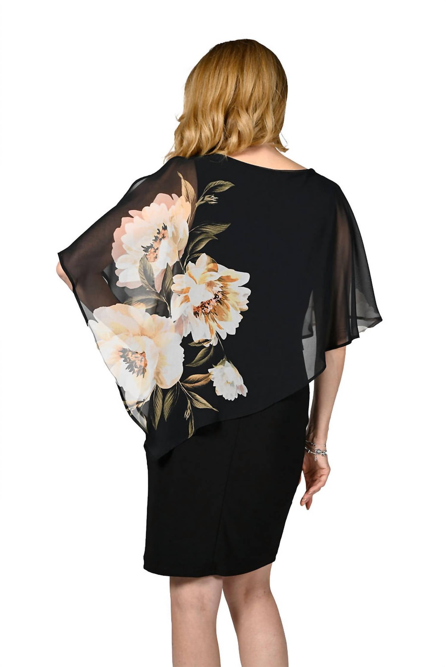 Frank Lyman - Chiffon Overlay Midi Dress
