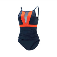 Dolfin - Color Block Moderate Boat Neck One Piece Swimsuit