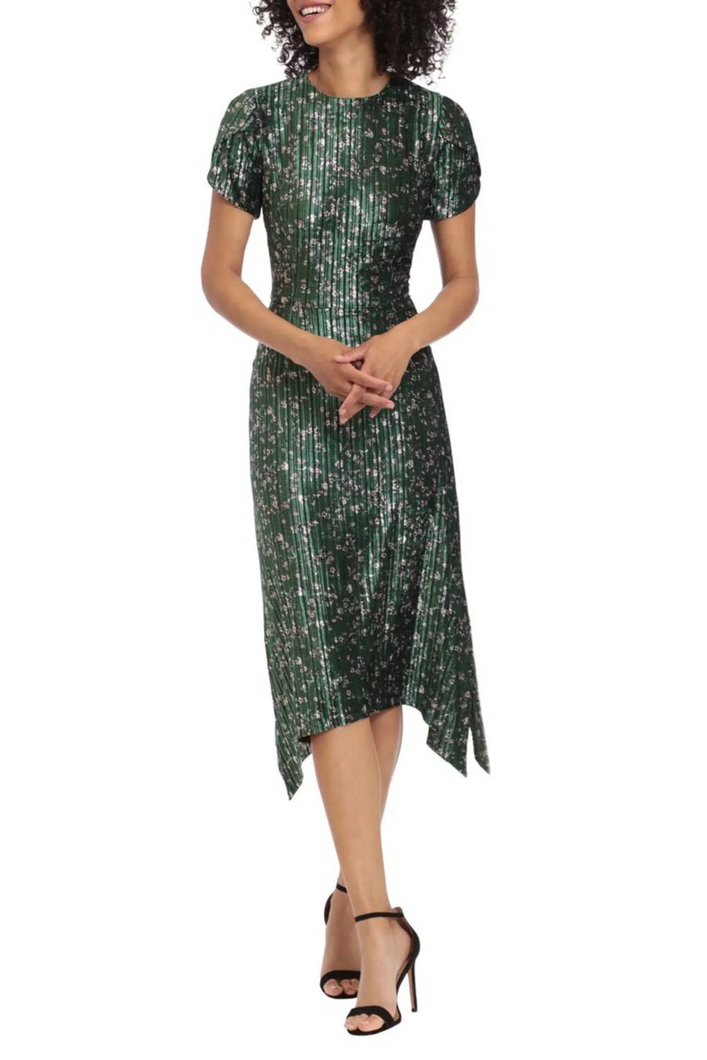 Maggy London - Velvet Hanky Hem Midi Party Dress