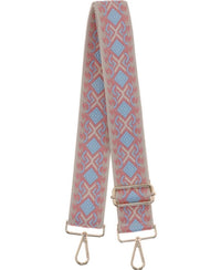 Made in Italy Women's Woven Guitar Style Bag Strap in italy women s woven guitar style bag strap in pink blue geo - women's item