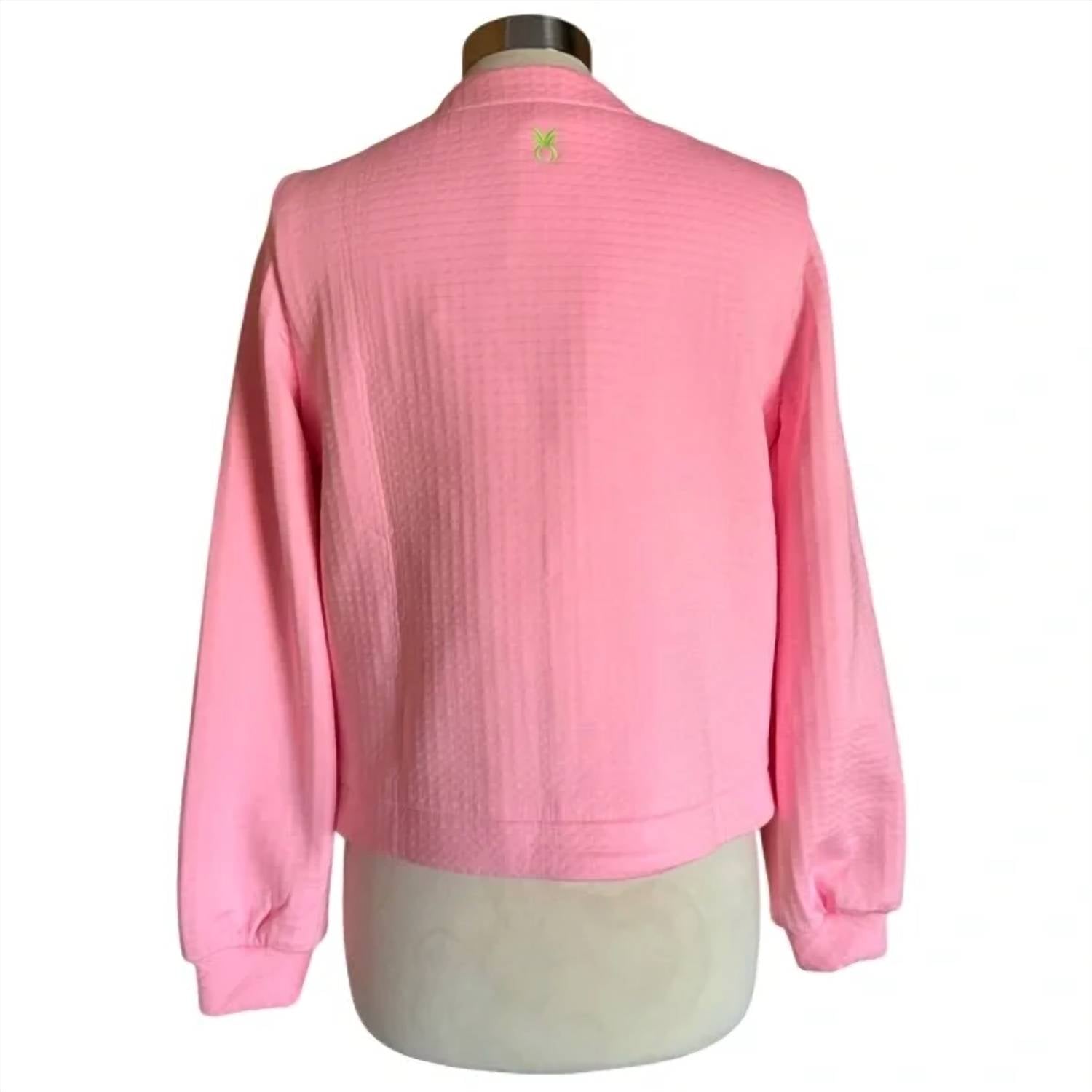 Dudley Stephens Women's Haverhill Cardigan in cotton candy pink - women's cardigan - alternate view