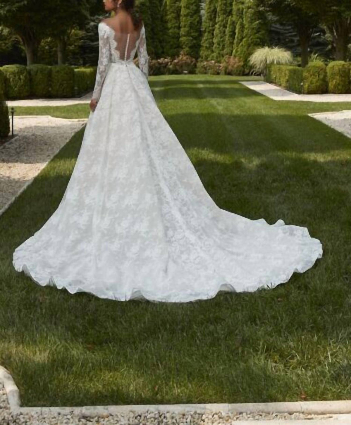 Morilee - Penelope Scallop Off-the-shoulder Neck Wedding Dress